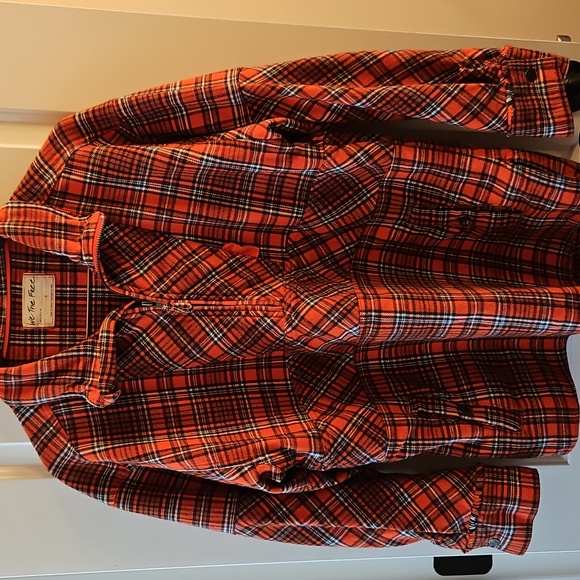 We The Free Orange Wind River Plaid Flannel Pullover, S | Lumberjack, Cozy - Picture 3 of 11